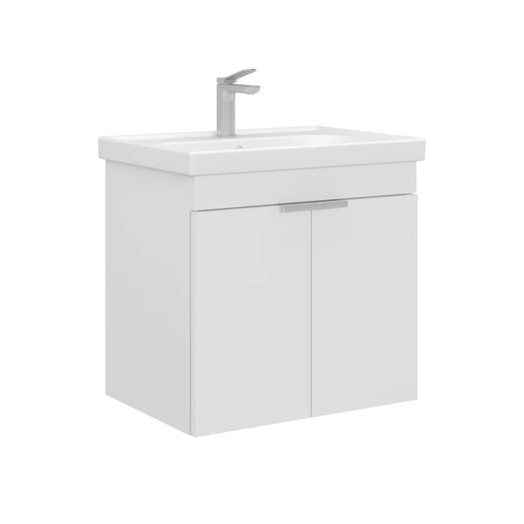 Orka Desna 60 cm Mat Beyaz Banyo Dolabı Alt Modül Lavabo ürün görseli 1