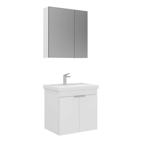 Orka Desna 60 cm Mat Beyaz Banyo Dolabı Takımı ürün görseli 1