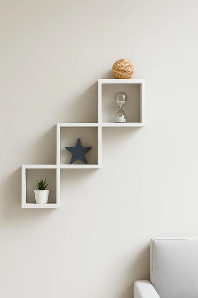 DEMEZLER MOBİLYA Modern Minimal Kare Raf ürün görseli 1