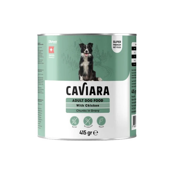 Caviara Sos İçinde Parçacıklı Tavuklu Yetişkin Köpek Konservesi 415 Gr ürün görseli 1