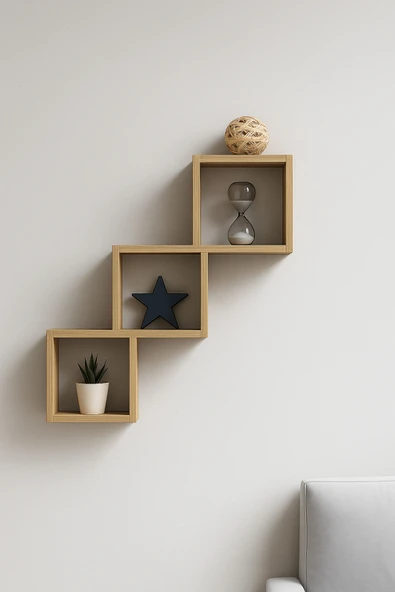 DEMEZLER MOBİLYA Modern Minimal Kare Raf ürün görseli 1