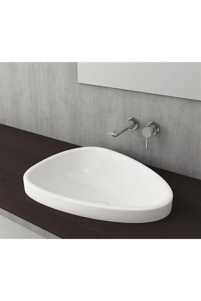 Etna Tezgah Üstü Lavabo 58 cm Parlak Beyaz 1112-001-0125 ürün görseli 1