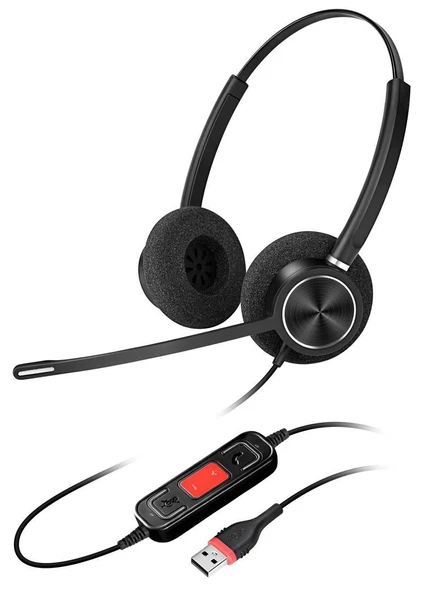 Inbertec C10dm Duo Mikrofonlu Çağrı Merkezi Kulaklığı ürün görseli 1