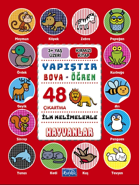 İlk Kelimelerle Hayvanlar - Yapıştır-Boya-Öğren ürün görseli 1
