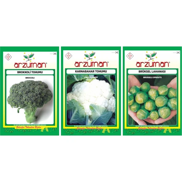 Arzuman Brüksel Lahanası + Brokkoli + Karnabahar Tohum ürün görseli 1