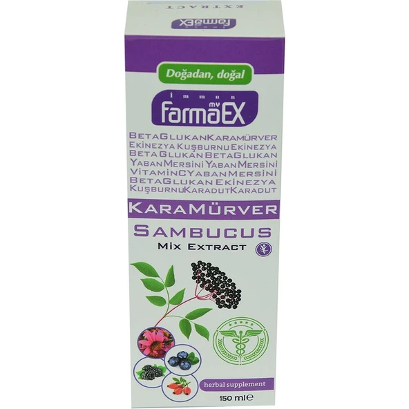 Yeşil Naturel Farmaex Karamürver Bitkisel Karışım Alkolsüz Ekstrakt 150 ml ürün görseli 1