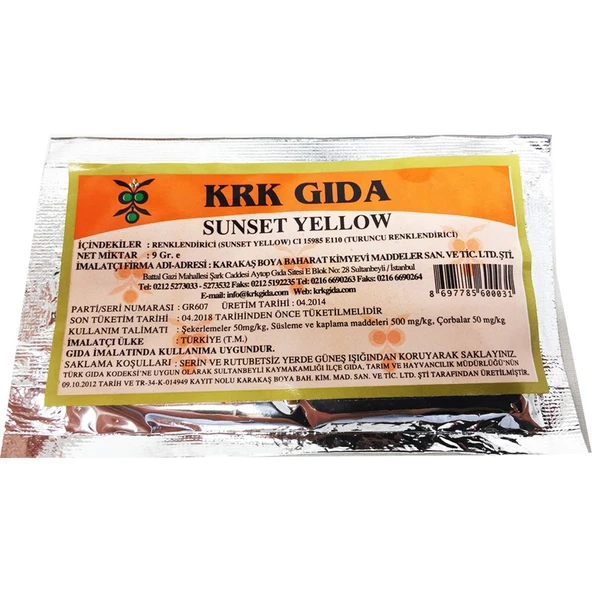 KRK Turuncu Gıda Boyası 9 gr ürün görseli 1