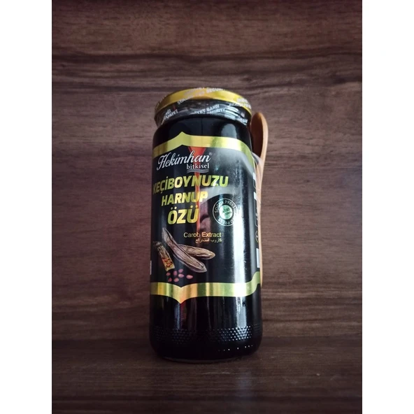 Hekimhan Keçiboynuzu Harnup Özlü Pekmez 640  gr Hekimhan Soğuk Press Tahta Kaşık ürün görseli 1