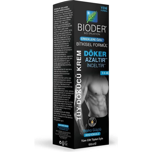 Bioder Erkeklere Özel Tüm Ciltler Için Tüy Dökücü Krem 100 ml ürün görseli 1
