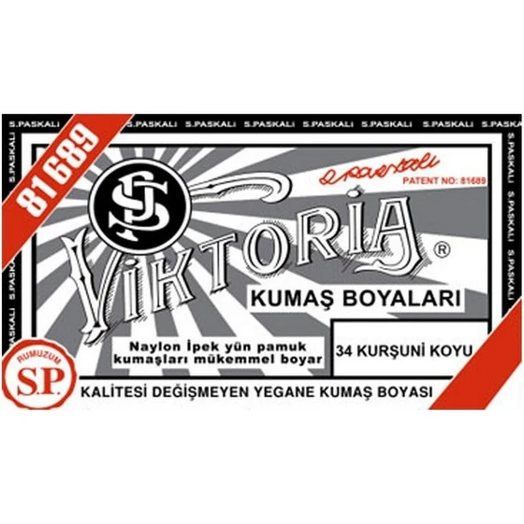 Viktoria Kumaş Boyası Koyu Kurşuni (Adet) Viktoria 8690000962068 ürün görseli 1