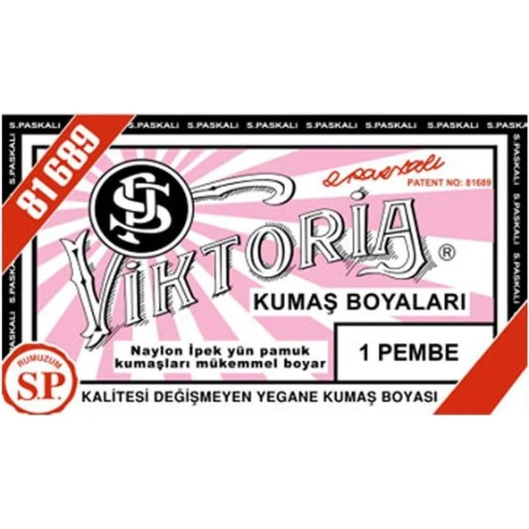 Viktoria Kumaş Boyası Pembe (Adet) Viktoria ürün görseli 1
