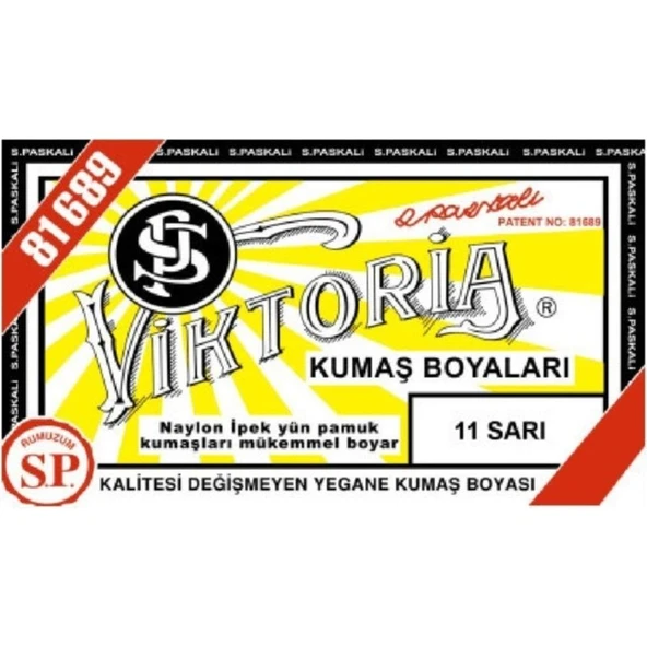 Viktoria Kumaş Boyası Sarı ürün görseli 1
