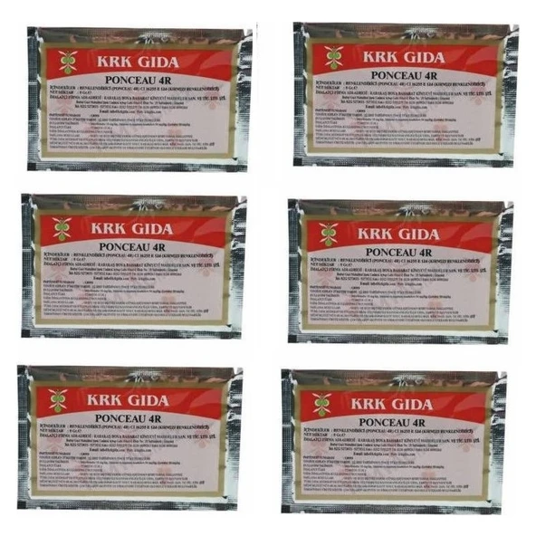 Krk Gıda Boyası 6 Adet Kırmızı 6x9 Gr. ürün görseli 1