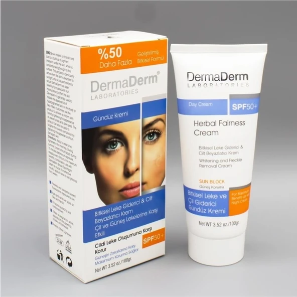 Dermaderm Bitkisel Gündüz Kremi Leke ve Kararma Karşıtı Etki 100 g SPF50 Koruma ürün görseli 1
