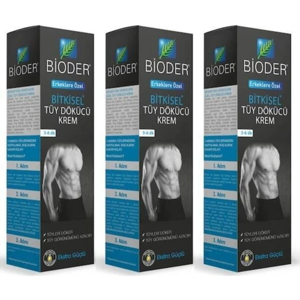 Bioder Bitkisel Tüy Dökücü Krem Erkeklere Özel 100 ml x 3 Adet 912486382963 ürün görseli 1