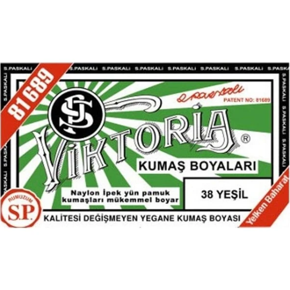 Viktoria Kumaş Boyası Yeşil (Adet) Viktoria ürün görseli 1