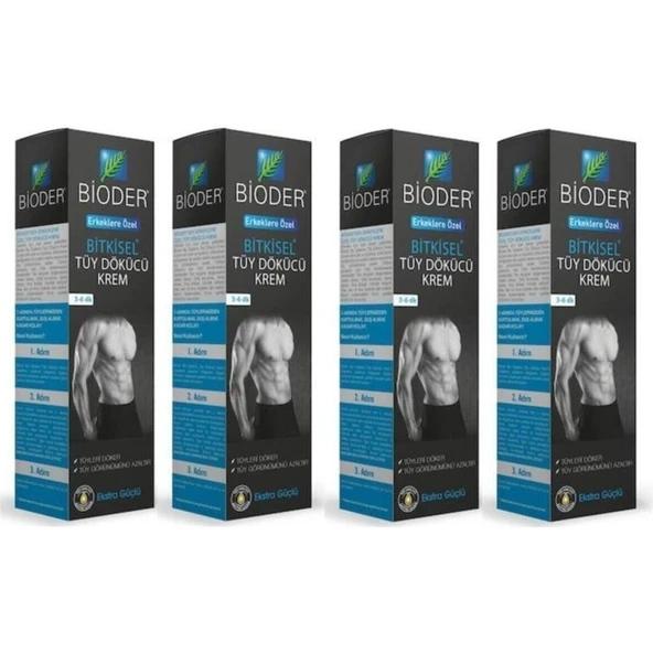 Bioder Bitkisel Tüy Dökücü Krem Erkeklere Özel 100 ml x 4 Adet ürün görseli 1