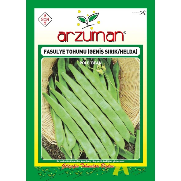 Arzuman Geniş (Helda Tipi) Sırık Fasülye Tohumu 50 Gram ürün görseli 1