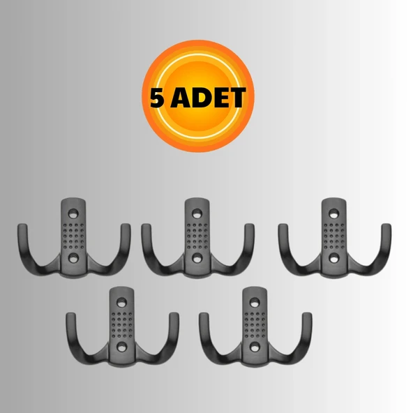 Noktalı Metal Askı Şık Portmanto Askılık Dolap Mobilya Askısı (vidalar Dahil)(5 ADET ) ürün görseli 1