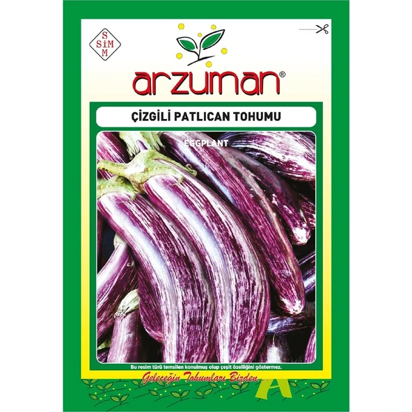 Arzuman Çizgili Alaca Patlıcan Tohumu 5 Gram ürün görseli 1