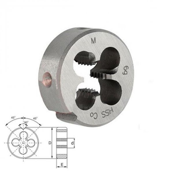 VÖLKEL M9X0.5 PAFTA DIN223, İNCE DİŞ ürün görseli 1