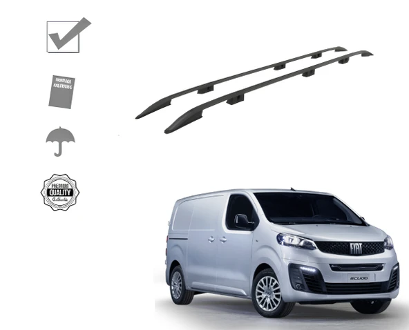 SCUDO VAN KISA ŞASE TAVAN ÇITASI SİYAH 2022 2023 2024 2025 2026 2027 ürün görseli 1