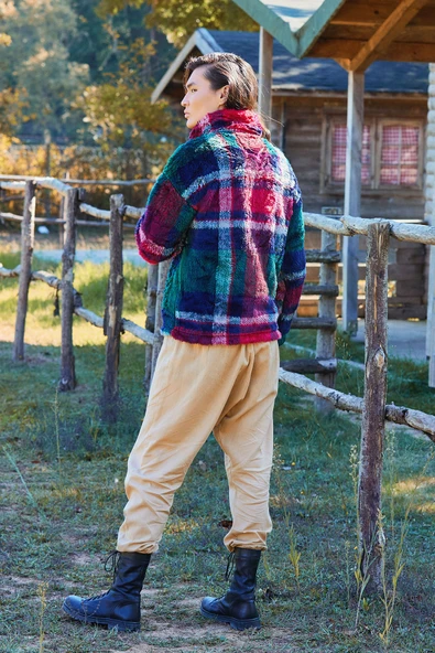 Kruvaze Elastik Paça Düğmeli Şalvar Pantolon - Resim 5