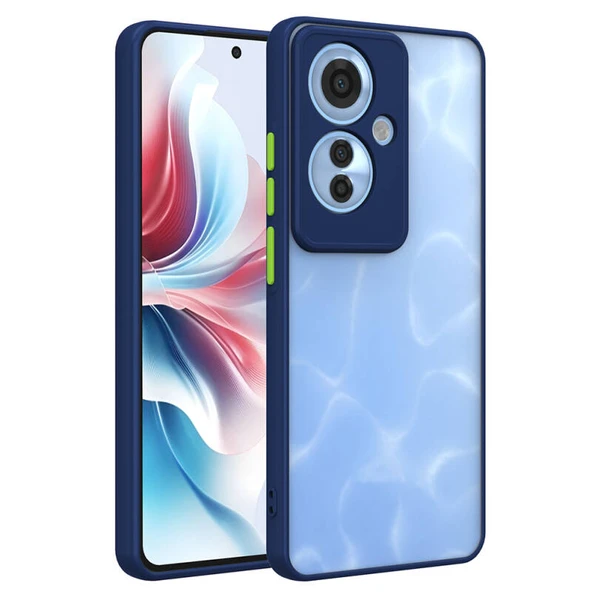 Moby Shop Oppo Reno 11F 5G Kılıf Kenarları Renkli arkası Mat Rexa Premium Silikon Kapak ürün görseli 1
