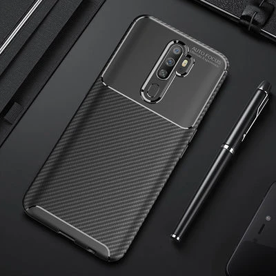 Moby Shop Oppo A5 2020 Kılıf Karekarbon Desenli Şık ve Dayanıklı Torvex Premium Silikon Kapak ürün görseli 1