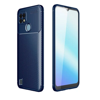 Moby Shop Realme C25 Kılıf Karekarbon Desenli Şık ve Dayanıklı Torvex Premium Silikon Kapak ürün görseli 1