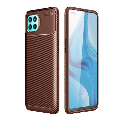 Moby Shop Oppo Reno 4 Lite Kılıf Karekarbon Desenli Şık ve Dayanıklı Torvex Premium Silikon Kapak ürün görseli 1