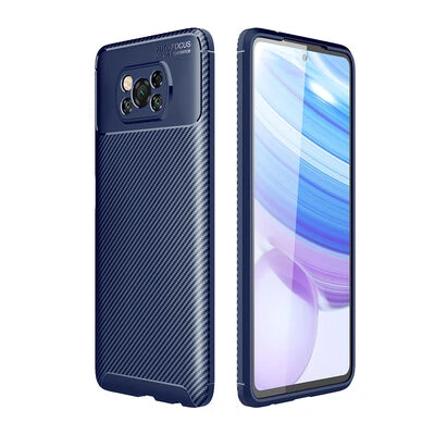 Moby Shop Poco X3 Pro Kılıf Karekarbon Desenli Şık ve Dayanıklı Torvex Premium Silikon Kapak ürün görseli 1