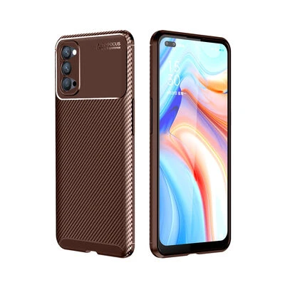Moby Shop Oppo Reno 4 Kılıf Karekarbon Desenli Şık ve Dayanıklı Torvex Premium Silikon Kapak ürün görseli 1