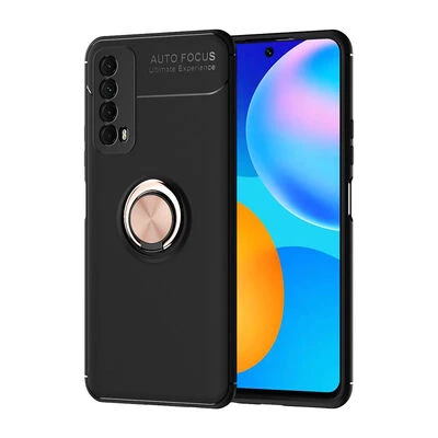 Moby Shop Huawei P Smart 2021 Ultra Koruma Sağlayan Stand Özellikli RingGuard Yüzüklü Silikon Kılıf ürün görseli 1