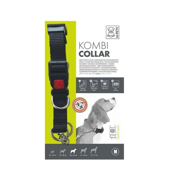 M-Pets Kombi 2in1 Köpek Eğitim Tasması Siyah M ürün görseli 1