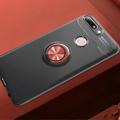 Moby Shop Huawei Y7 2018 Ultra Koruma Sağlayan Stand Özellikli RingGuard Yüzüklü Silikon Kılıf ürün görseli 1