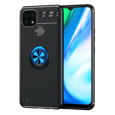 Moby Shop Realme C21 Ultra Koruma Sağlayan Stand Özellikli RingGuard Yüzüklü Silikon Kılıf ürün görseli 1
