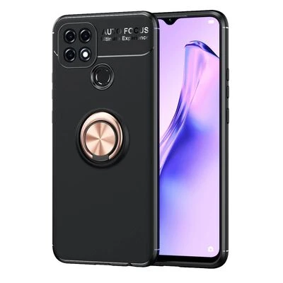 Moby Shop Oppo A15 Ultra Koruma Sağlayan Stand Özellikli RingGuard Yüzüklü Silikon Kılıf ürün görseli 1