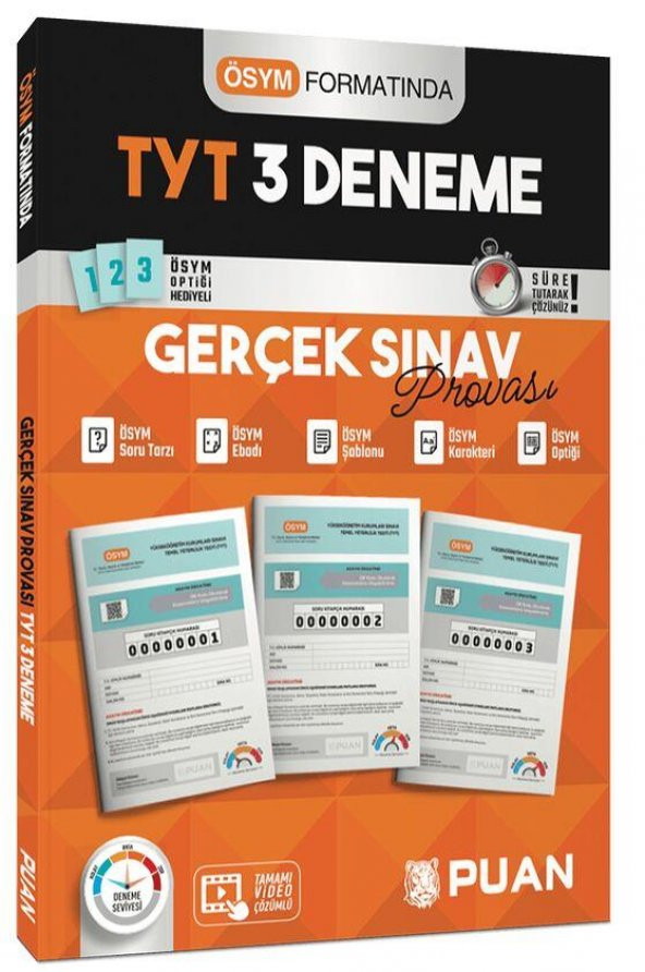 TYT 3 Deneme Gerçek Sınav Provası Puan Yayınları ürün görseli 1