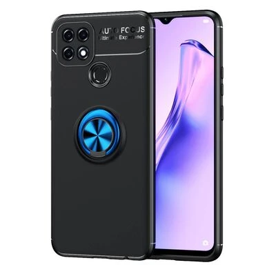 Moby Shop Oppo A15 Ultra Koruma Sağlayan Stand Özellikli RingGuard Yüzüklü Silikon Kılıf ürün görseli 1