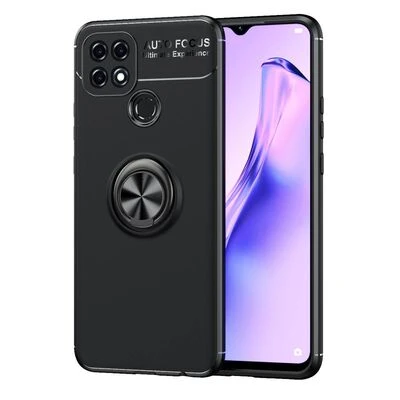 Moby Shop Oppo A15 Ultra Koruma Sağlayan Stand Özellikli RingGuard Yüzüklü Silikon Kılıf ürün görseli 1