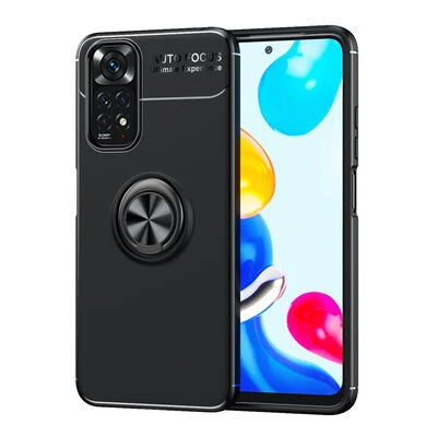Moby Shop Redmi Note 11S Global Ultra Koruma Sağlayan Stand Özellikli RingGuard Yüzüklü Silikon Kılıf ürün görseli 1