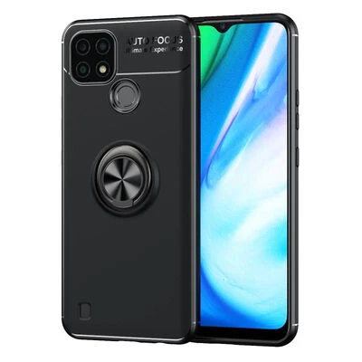 Moby Shop Realme C25 Ultra Koruma Sağlayan Stand Özellikli RingGuard Yüzüklü Silikon Kılıf ürün görseli 1