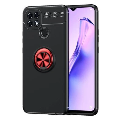 Moby Shop Oppo A15 Ultra Koruma Sağlayan Stand Özellikli RingGuard Yüzüklü Silikon Kılıf ürün görseli 1