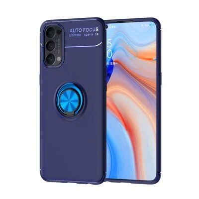 Moby Shop Oppo Reno 4 Ultra Koruma Sağlayan Stand Özellikli RingGuard Yüzüklü Silikon Kılıf ürün görseli 1
