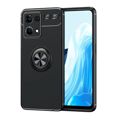 Moby Shop Oppo Reno 7 4G Ultra Koruma Sağlayan Stand Özellikli RingGuard Yüzüklü Silikon Kılıf ürün görseli 1