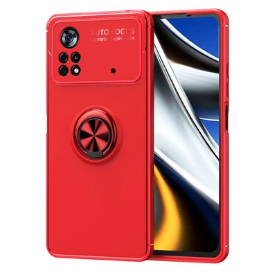 Moby Shop Poco X4 Pro 5G Ultra Koruma Sağlayan Stand Özellikli RingGuard Yüzüklü Silikon Kılıf ürün görseli 1