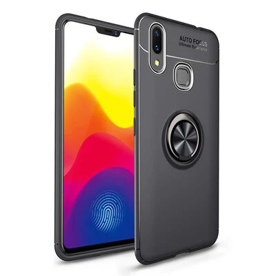 Moby Shop Xiaomi Mi Max 3 Ultra Koruma Sağlayan Stand Özellikli RingGuard Yüzüklü Silikon Kılıf ürün görseli 1
