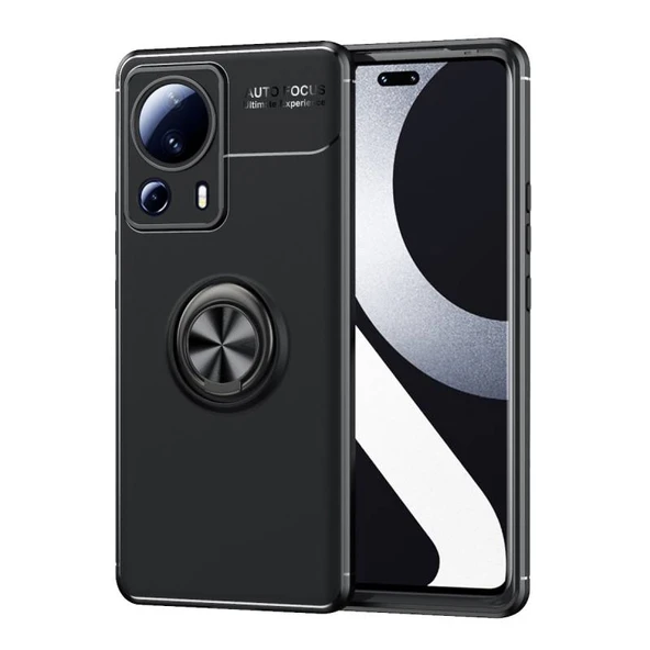 Moby Shop Xiaomi Mi 13 Lite Ultra Koruma Sağlayan Stand Özellikli RingGuard Yüzüklü Silikon Kılıf ürün görseli 1