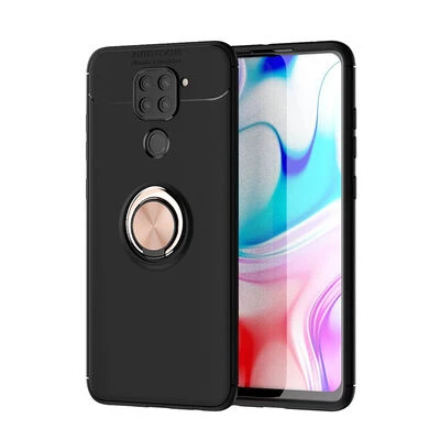 Moby Shop Redmi Note 9 Ultra Koruma Sağlayan Stand Özellikli RingGuard Yüzüklü Silikon Kılıf ürün görseli 1